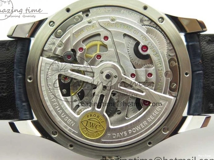 MIROTIME 0521 Affordable Portuguese Real PR Real Annual Calendar IW5035 ZF 1:1 Best Edition White Dial Blue Markers on Blue Leather Strap A 7143